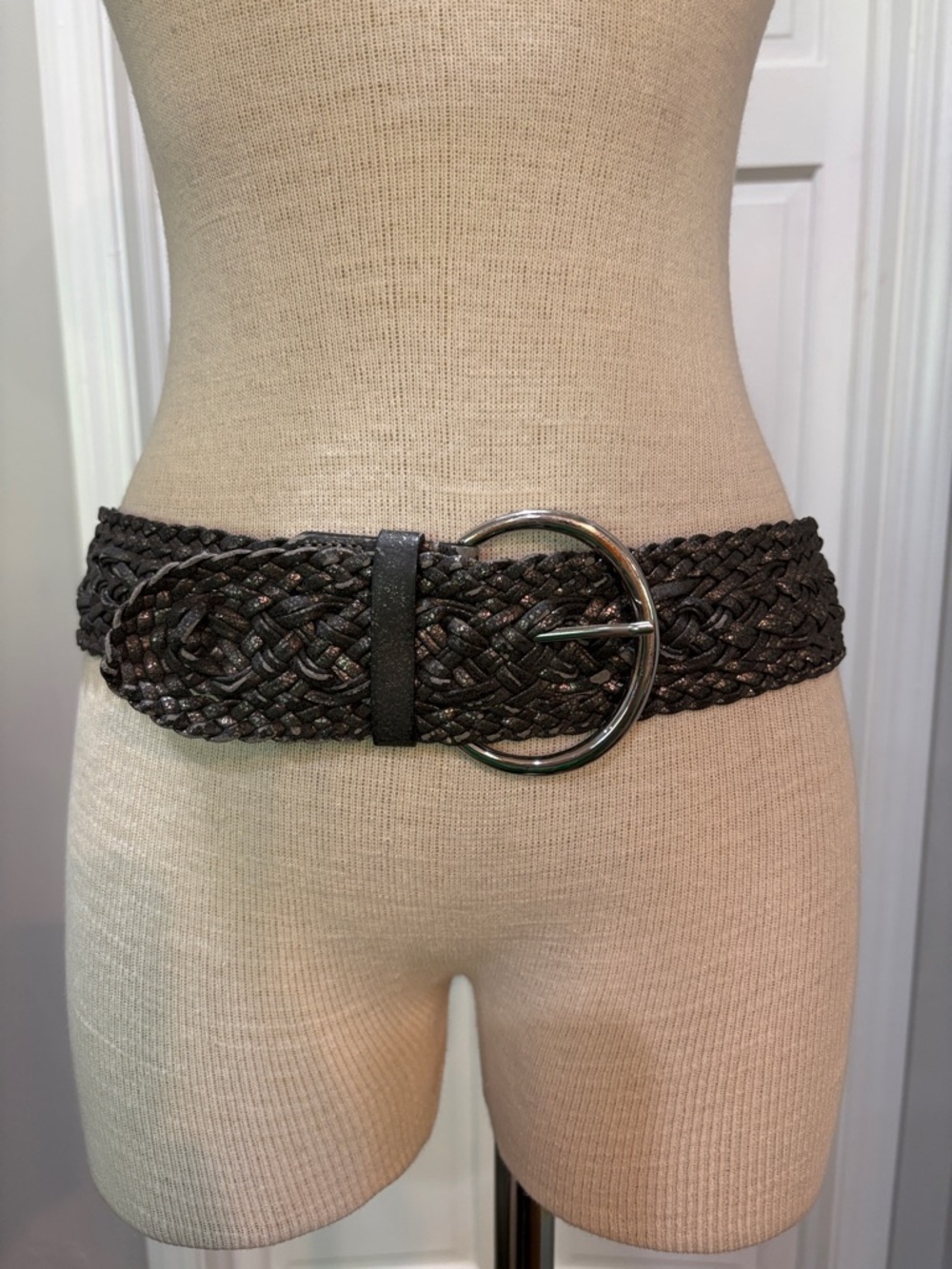 Loft pewter grey woven sz S wide belt